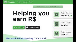 Rblx earth Free Robux Legit or a Scam?