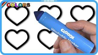 Heart Drawing and Marker Rainbow Coloring | Akn Kids House