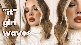 CELEBRITY "BEND" WAVES | loose effortless flat iron and curling iron waves hairstyling tutorial