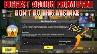 URGENT NOTICE  BIGGEST ACTION TAKEN FROM BGMI | DON'T DO THIS MISTAKE | CRICKET WITH A TWIST EVENT