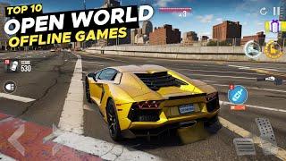 TOP 10 Best New HIGH GRAPHICS Offline Open World Car Games for Android & iOS 2024 PART