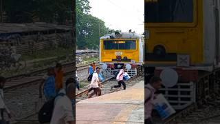 Indian local train entering railway station। reverse train entering video #shorts #train #localtrain