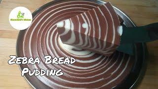 Zebra Bread Pudding Recipe/no bake bread pudding/Sharadhini's kitchen