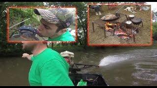 Catfishing with bank poles and E Factor Campout