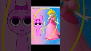 Pinki Sprunki + Princess Peach #shortsart #mixingcharacters #ai #sprunki #incredibox
