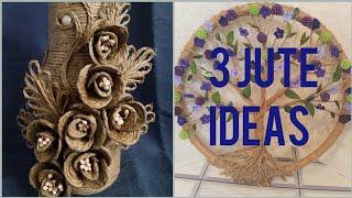 3 красивые идеи из джута и мешковины. Поделки своими руками. DIY jute crafts.