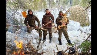 ЛАГЕРЬ В ТАЙГЕ - БУШКРАФТ | 3 ВИДА МЯСА - БОГРАЧ | РЕБРА НА ОГНЕ | КРОВАТЬ НА ДЕРЕВЕ | РЫЖИЙ ЗВЕРЬ