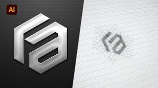 FA Monogram logo design using illustrator | Letter logo design tutorial | MJ Graphics