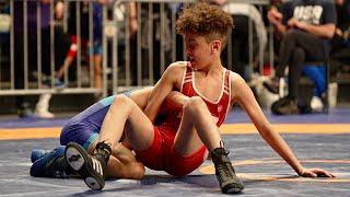 U13 Elijah Logan (USA) vs Devin Garcia (USA) 42kg. Freestyle boys youth wrestling.