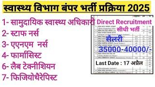 CHO भर्ती 2025 की बड़ी भर्ती l CHO भर्ती 2025 l CHO STAFF NURSE RECRUITMENT l Nursing Officer Bharti