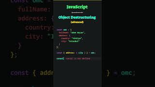 JavaScript: Advanced Object Destructuring