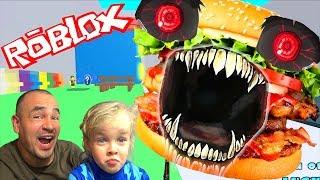 ROBLOX Escape from the Evil BURGER! Letsplay Me Ate A Giant Burger