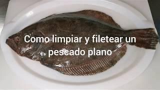 Cómo limpiar, descamar y filetear un pescado plano entero o llamado medio pescado como Lenguado