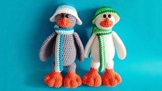 Два весёлых гуся крючком. Two funny crochet geese.