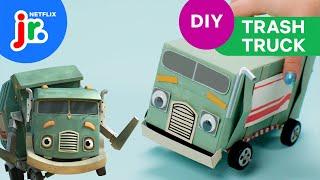 DIY Trash Truck from a Milk Carton!  Fun Crafts for Kids | Netflix Jr