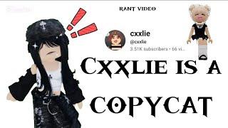 cxxlie is a copycat | Roblox Rant 2025