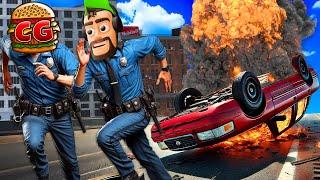 OB & I Caused a HUGE Highway Crash & Broke Police Simulator!