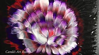(373) How to Acrylic Flower Dip pour painting