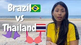 Do Thais wear bikinis at the beach? |  Difference between Brazil and Thailand.