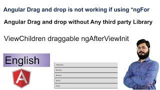 Angular Drag and drop without any third party Library in English | ViewChildren draggable true