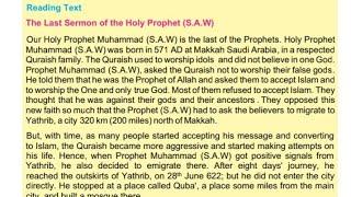 The Last Sermon of The Holy Prophet || Class 9 Unit 1 || Sindh textbook board