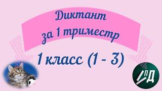 Диктант "Пушок" за 1 триместр 1 класса (1 - 3) с проверкой