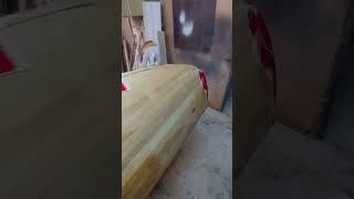 Снимаем стеклоткань с каноэ #каноэ #woodworking #wood #paddle