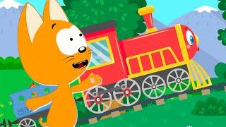 Baby Train Carrying Cars - Kote Kitty Kids Songs - Learn counting to five