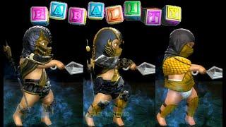 Mortal Kombat 9 ALL BABALITIES Skins MK9 MKKE HD 1080p 60 fps