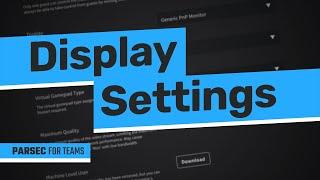 Parsec for Teams - Display Settings