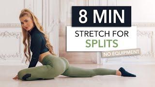 8 MIN STRETCH FOR SPLITS - how to get your front splits / No Equipment I Pamela Reif