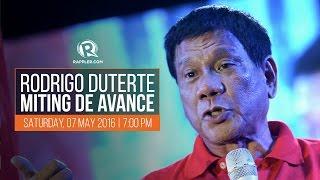 LIVE: Rodrigo Duterte miting de avance