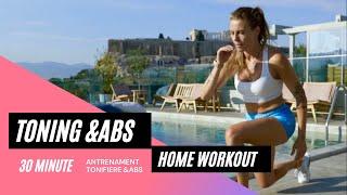 TONING & ABS  TOTAL BODY HOME  WORKOUT !ANTRENAMENT PENTRU TONIFIERE SI ABDOMEN ACASA