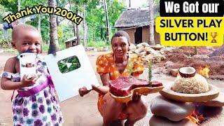YouTube Sent Us a Silver Play Button!  African Village Celebration with Coconut Rice & Beef Stew!