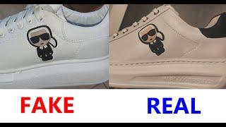 Karl Lagerfeld trainers real vs fake.  How to spot counterfeit Lagerfeld shoes