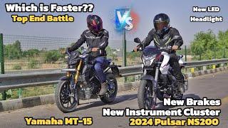 2024 Pulsar NS200 Bs7 with LED Headlight vs Yahama MT-15 Bs7 |  Which Is Faster??