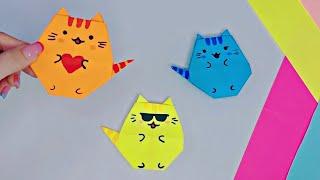 DIY|Origami paper cat|Оригами котик из бумаги