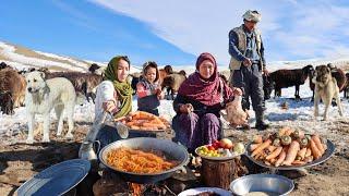 Surviving in the Coldest Village of Afghanistan | Shepherd Mother Cooking Traditional Shepherd Food