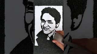 ️drawing Jackie Chan by vacuuming sand #shorts #art #drawing