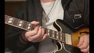 Blues Guitar Solo Improv in D Minor with my New 345