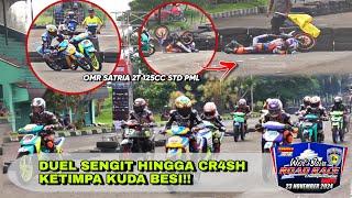 DUEL SATRIA 2T HINGGA 1 RIDER TERGELETAK TAK BERDAYA‼️OMR SATRIA 2T 125CC STD PML - ROADRACE CIMAHI