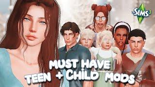 MUST HAVE TEEN & CHILD MODS ‍‍ ~ The Sims 3 | Make Your Family Gameplay Better!