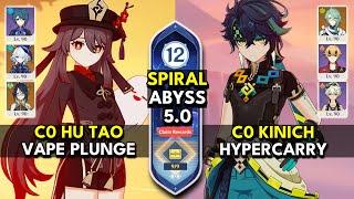 C0 Hu Tao Vaporize & C0 Kinich Hypercarry | Spiral Abyss 5.0 Floor 12 9 Stars | Genshin Impact 5.0