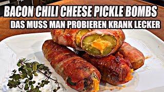 BACON CHILI CHEESE PICKLE BOMBS - ein Knaller Rezept , KRANK LECKER !! | The BBQ BEAR