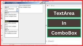 Java Tutorial: How to Add JTextArea Inside JComboBox In Java Netbeans  [WITH SOURCE CODE]