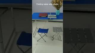 Outdoor folding table with chairs