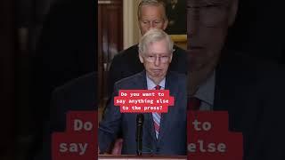 Senate Minority Leader Mitch McConnell freezes up during news conference #shorts