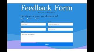 How to Create Feedback Form in HTML and CSS | Create Responsive Animated Feedback Page | Source File