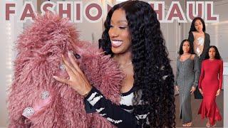 PRE-BIRTHDAY FASHION NOVA TRY-ON HAUL  | Fur, Sweater Dresses, & Matching Sets!