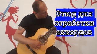 Отрабатываем аккорды.Этюд Ларичева.Урок.Разбор на гитаре #guitarlesson #гитара #guitar #урокигитары